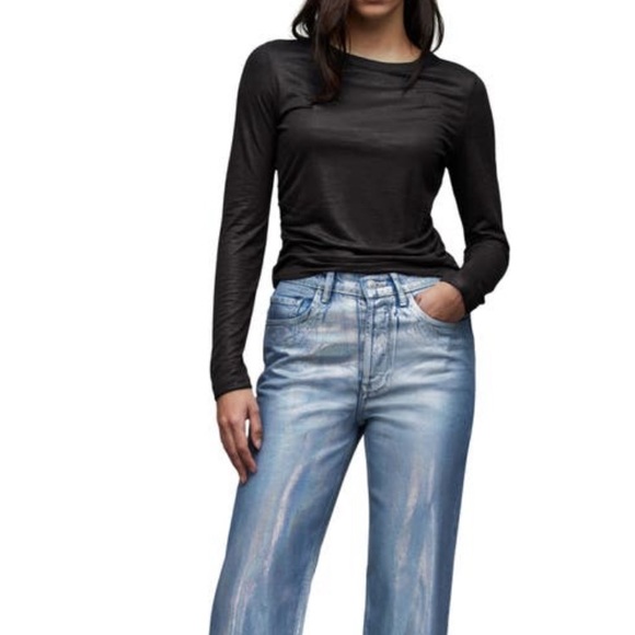 All Saints Tina Shimmer Knit Crewneck Long Sleeve NWOT - Picture 6 of 10